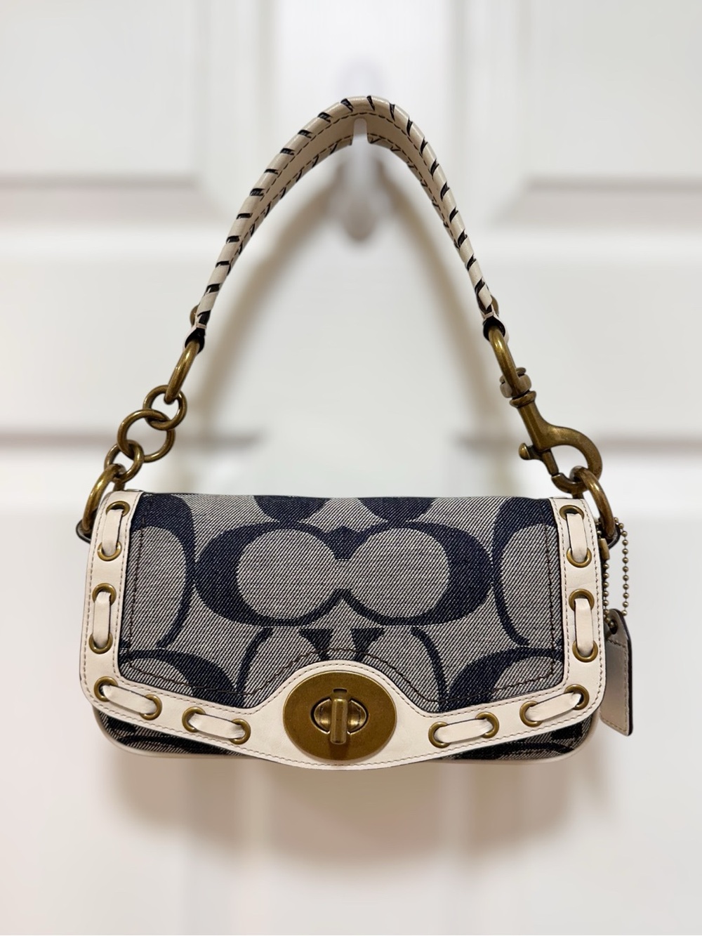 Coach Legacy 65th Anniversary Signature Denim Turnlock Flap Shoulder Bag